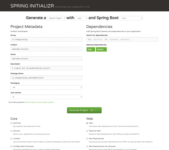 How to create a new Spring Boot Project