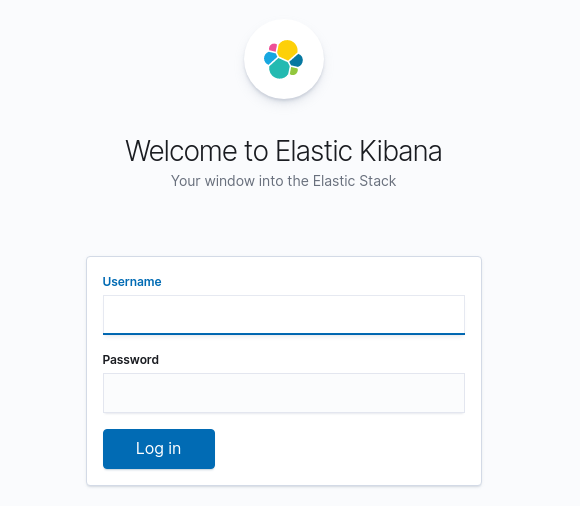 kibana login screenshot