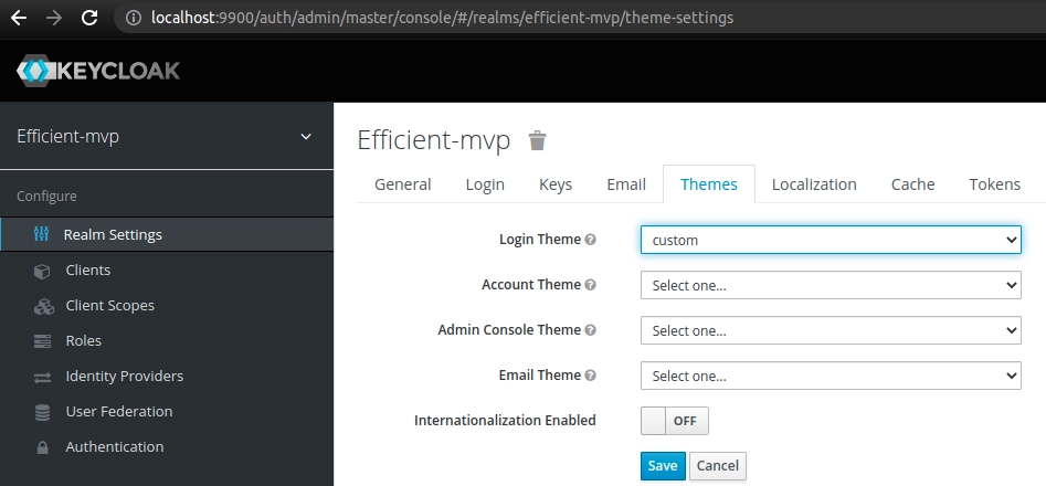 enable custom login type for Keycloak theme