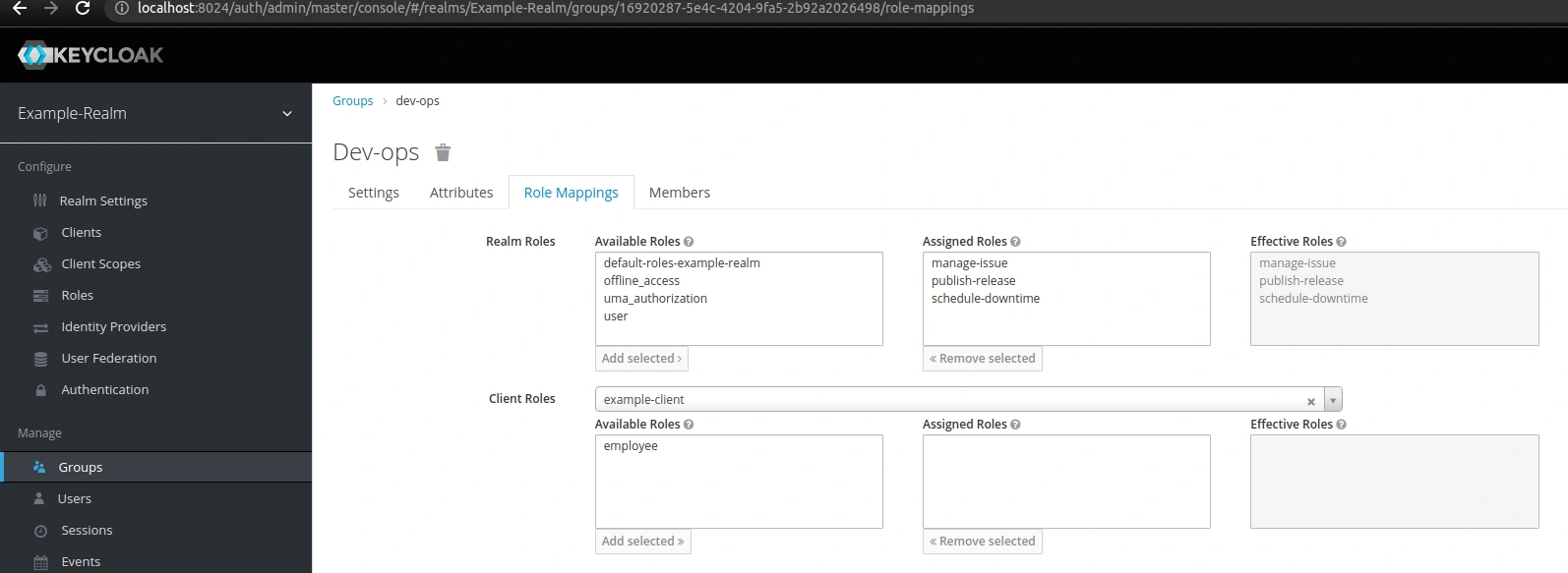 assigning roles to a group