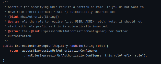 Spring Boot method for evaluating user role