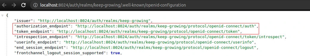 OpenID Endpoint configuration in Keycloak